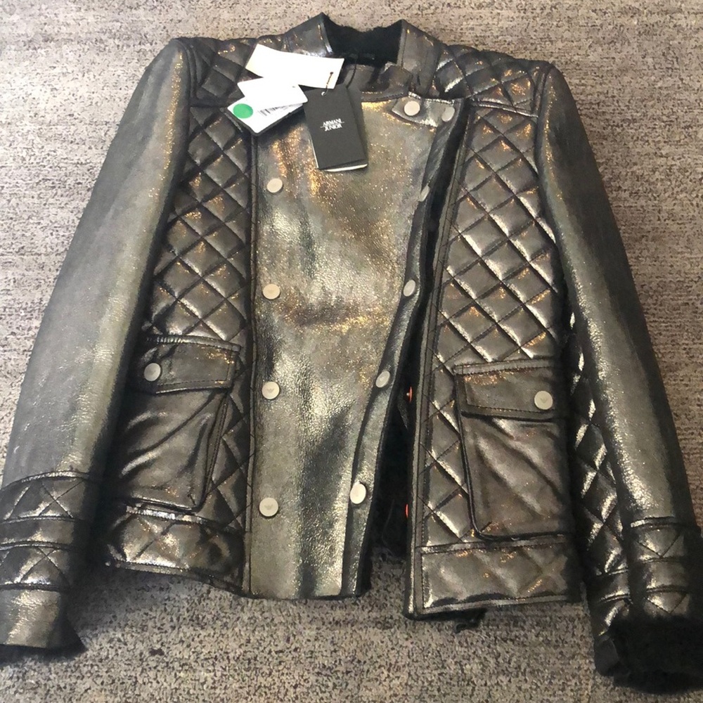 Armani Jr. leather jacket w/ furr